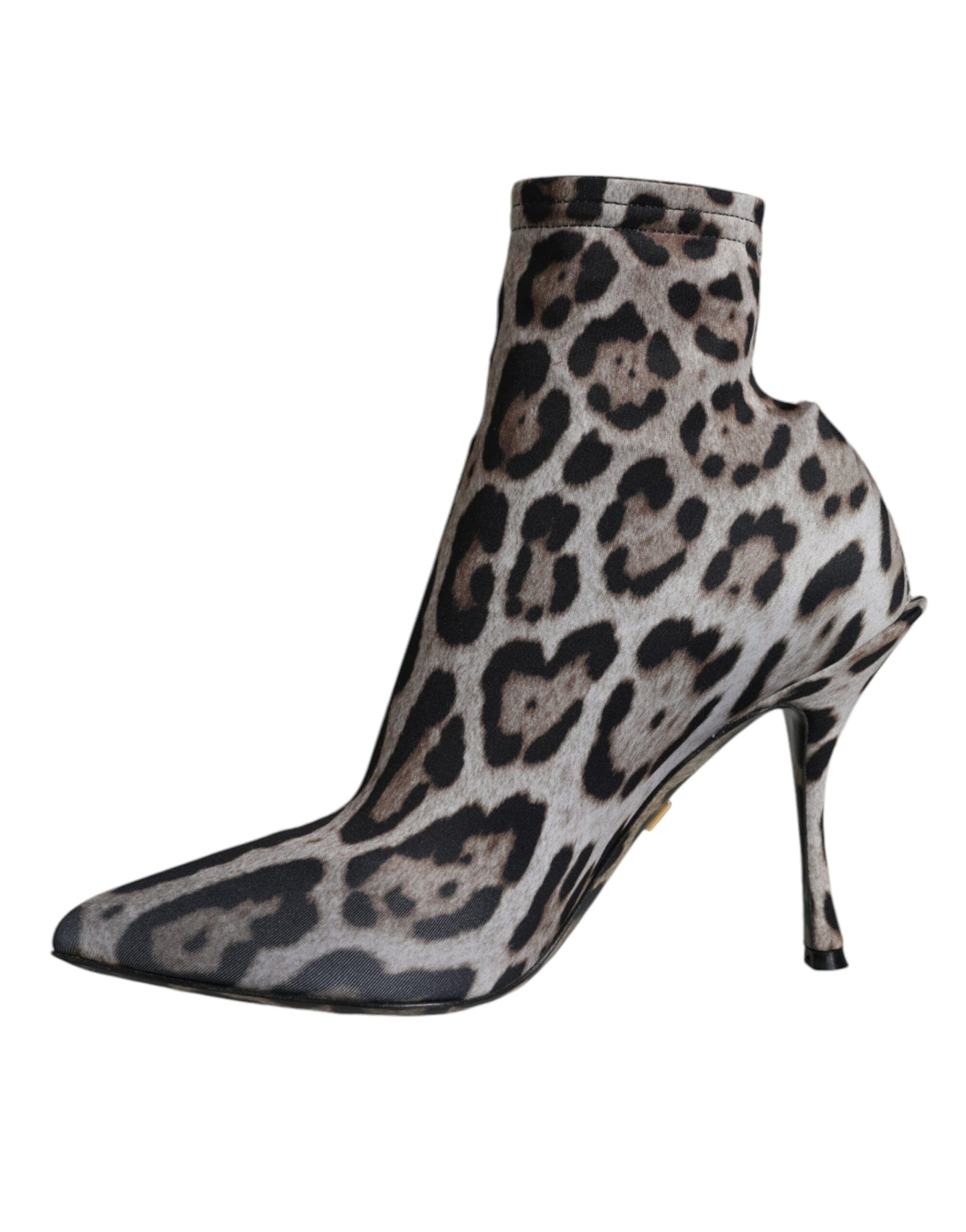 Dolce &amp; Gabbana Grau Leopard Stretch Heels Ankle Boots Schuhe