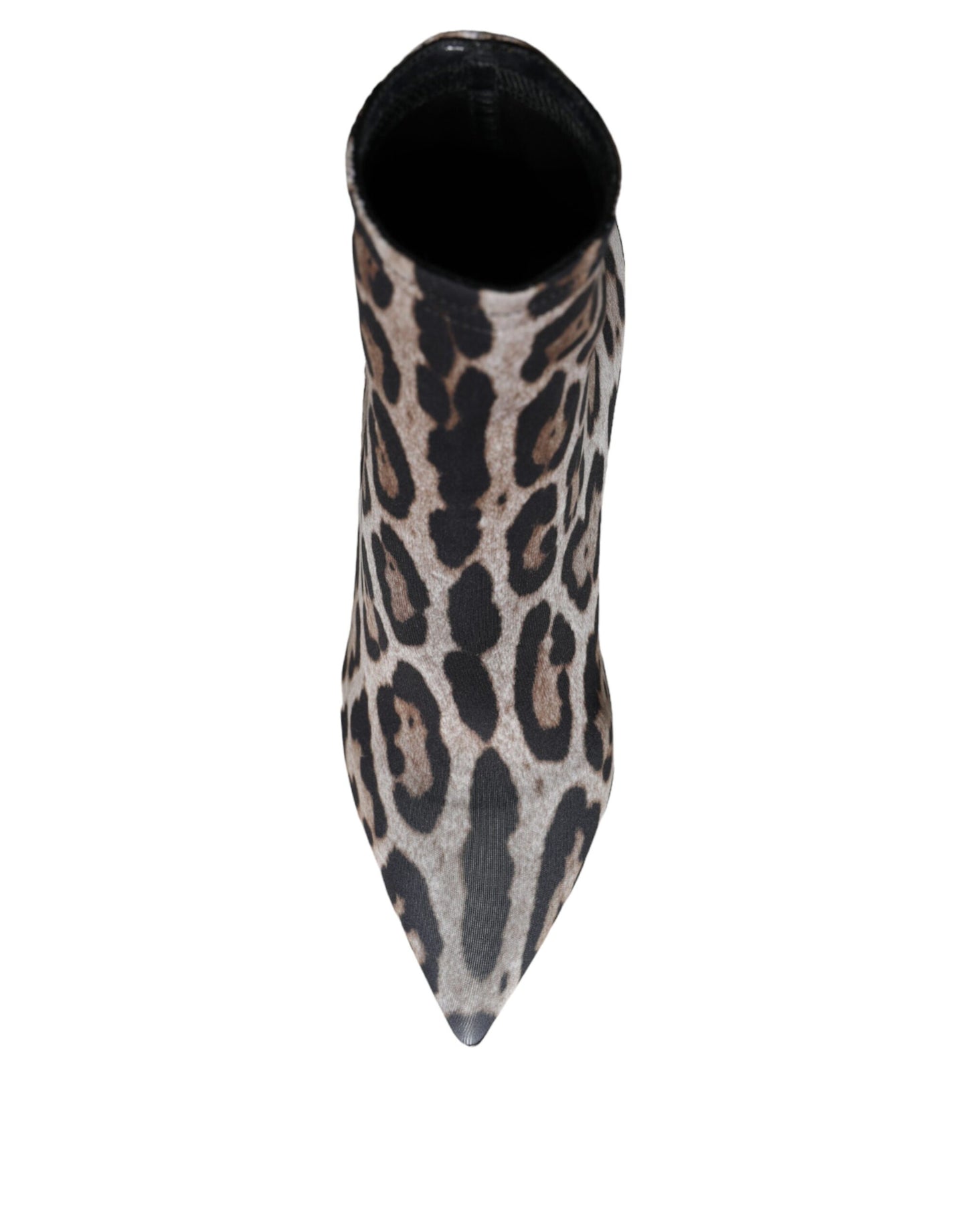 Dolce &amp; Gabbana Grau Leopard Stretch Heels Ankle Boots Schuhe
