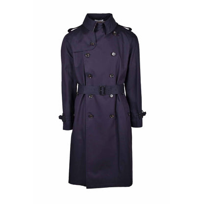 Aquascutum Herren-Trenchcoat aus blauer Baumwolle