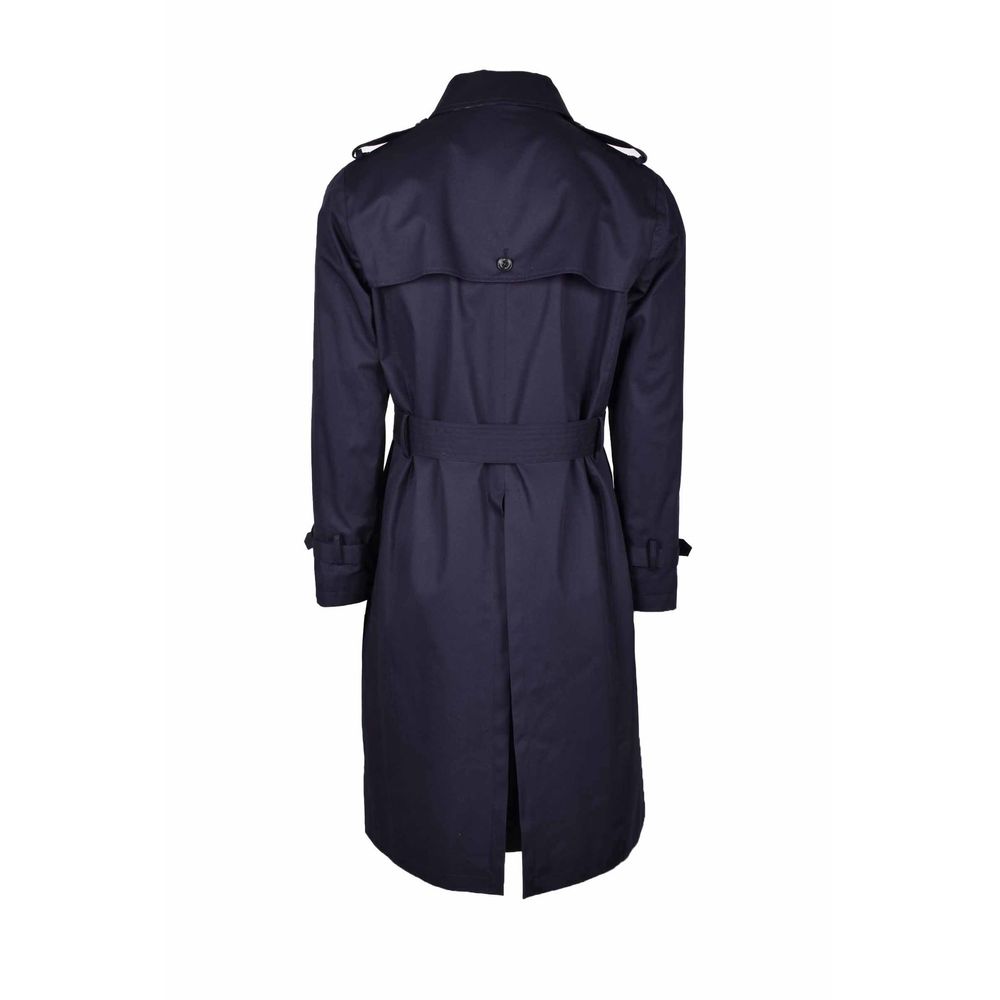 Aquascutum Herren-Trenchcoat aus blauer Baumwolle