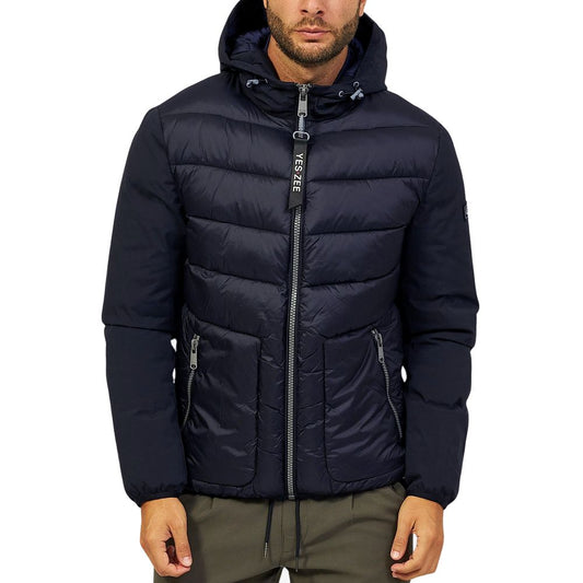 Yes Zee Blaue Nylon Herrenjacke
