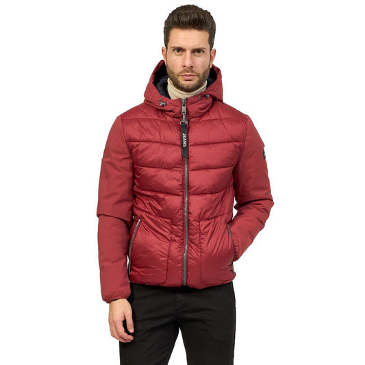 Yes Zee Rote Nylon Herrenjacke