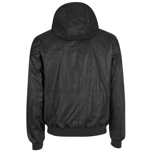 Yes Zee Schwarze Polyethylen-Herrenjacke