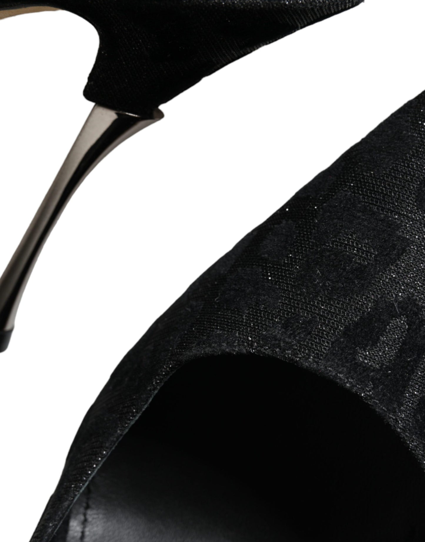 Dolce &amp; Gabbana Schwarze Pumps mit Leopardenmuster und Lurex-Absatz