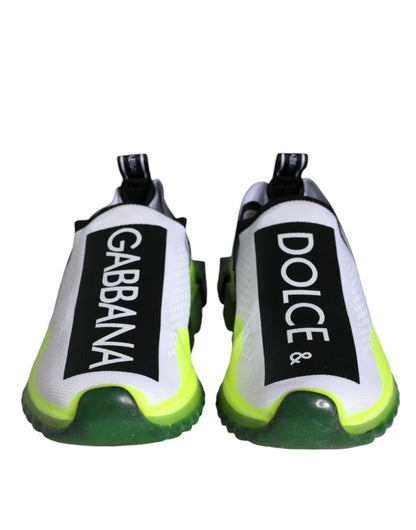 Dolce &amp; Gabbana Weiß Gelb Slip On Sorrento Sneakers Schuhe