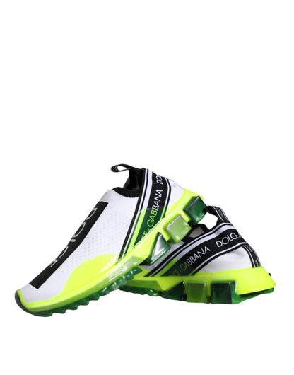 Dolce &amp; Gabbana Weiß Gelb Slip On Sorrento Sneakers Schuhe