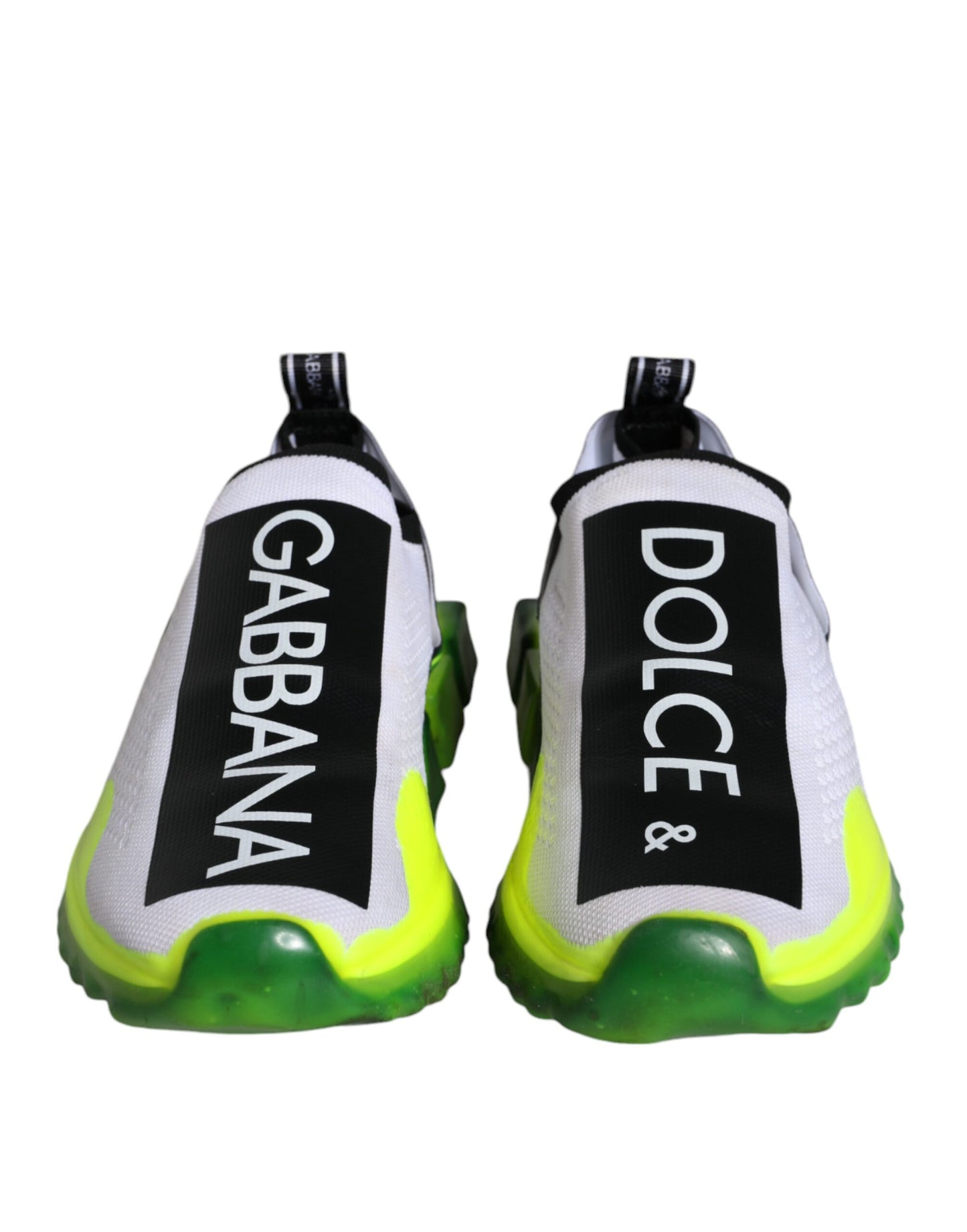 Dolce &amp; Gabbana Weiß Gelb Slip On Sorrento Sneakers Schuhe