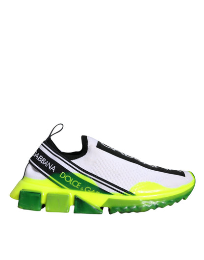 Dolce &amp; Gabbana Weiß Gelb Slip On Sorrento Sneakers Schuhe