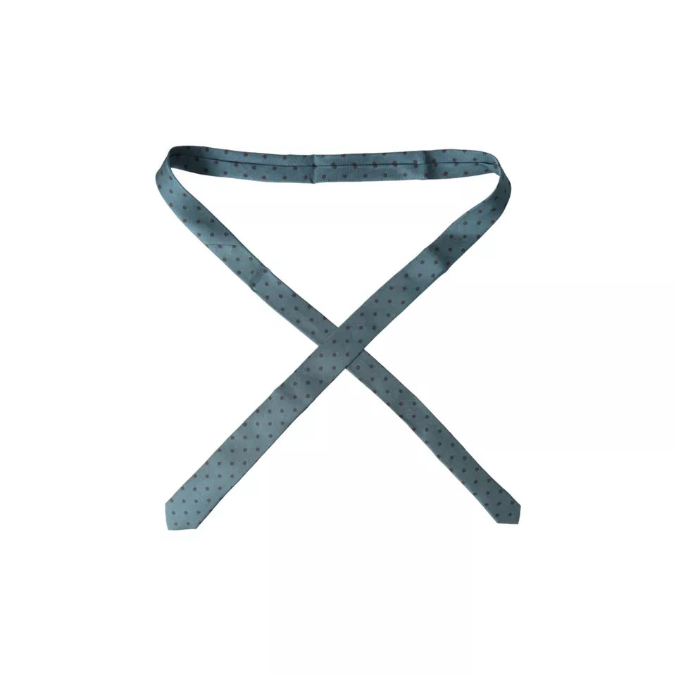 Dolce &amp; Gabbana – Verstellbare Herrenkrawatte aus Seide mit grünen und schwarzen Punkten