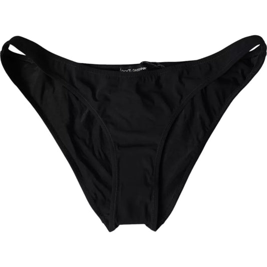 Dolce &amp; Gabbana Schwarzer Nylon-Badeanzug, Strandmode, Bikinihose