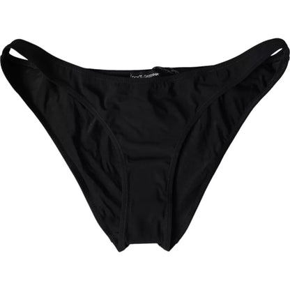 Dolce &amp; Gabbana Schwarzer Nylon-Badeanzug, Strandmode, Bikinihose