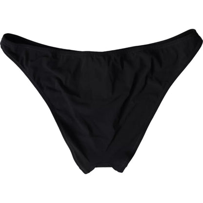 Dolce &amp; Gabbana Schwarzer Nylon-Badeanzug, Strandmode, Bikinihose