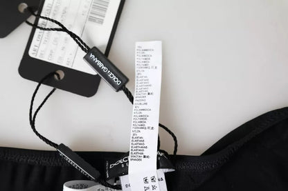 Dolce &amp; Gabbana Schwarzer Nylon-Badeanzug, Strandmode, Bikinihose
