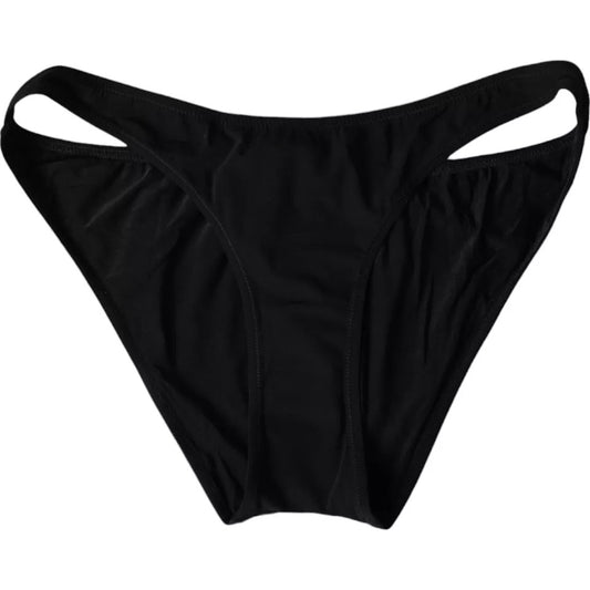 Dolce &amp; Gabbana Schwarzer Nylon-Badeanzug, Strandmode, Bikinihose