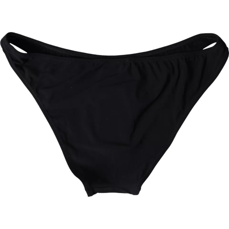 Dolce &amp; Gabbana Schwarzer Nylon-Badeanzug, Strandmode, Bikinihose