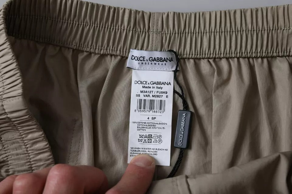 Dolce &amp; Gabbana – Boxershorts aus brauner Baumwolle in regulärer Passform