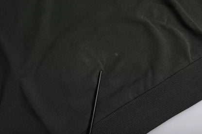 Dolce &amp; Gabbana Grüner Pullover mit Rundhalsausschnitt und Logo aus Baumwolle