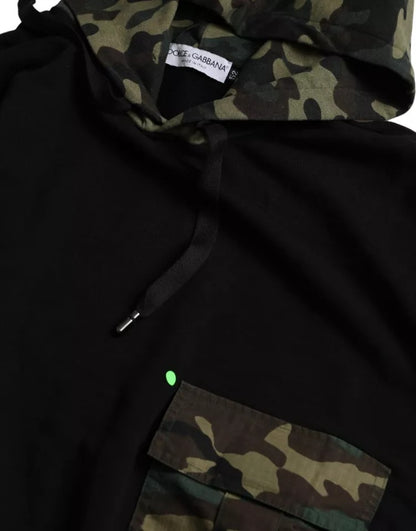Dolce &amp; Gabbana Schwarzer Camouflage-Kapuzenpullover