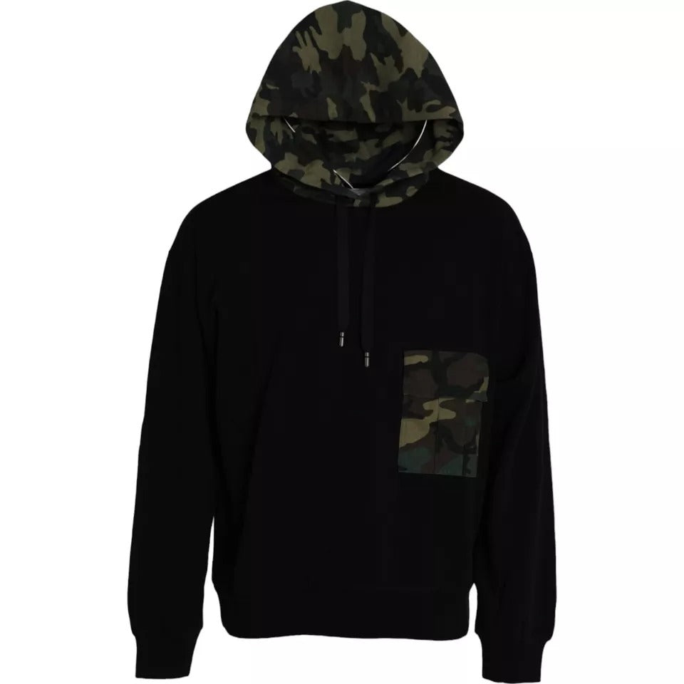 Dolce &amp; Gabbana Schwarzer Camouflage-Kapuzenpullover