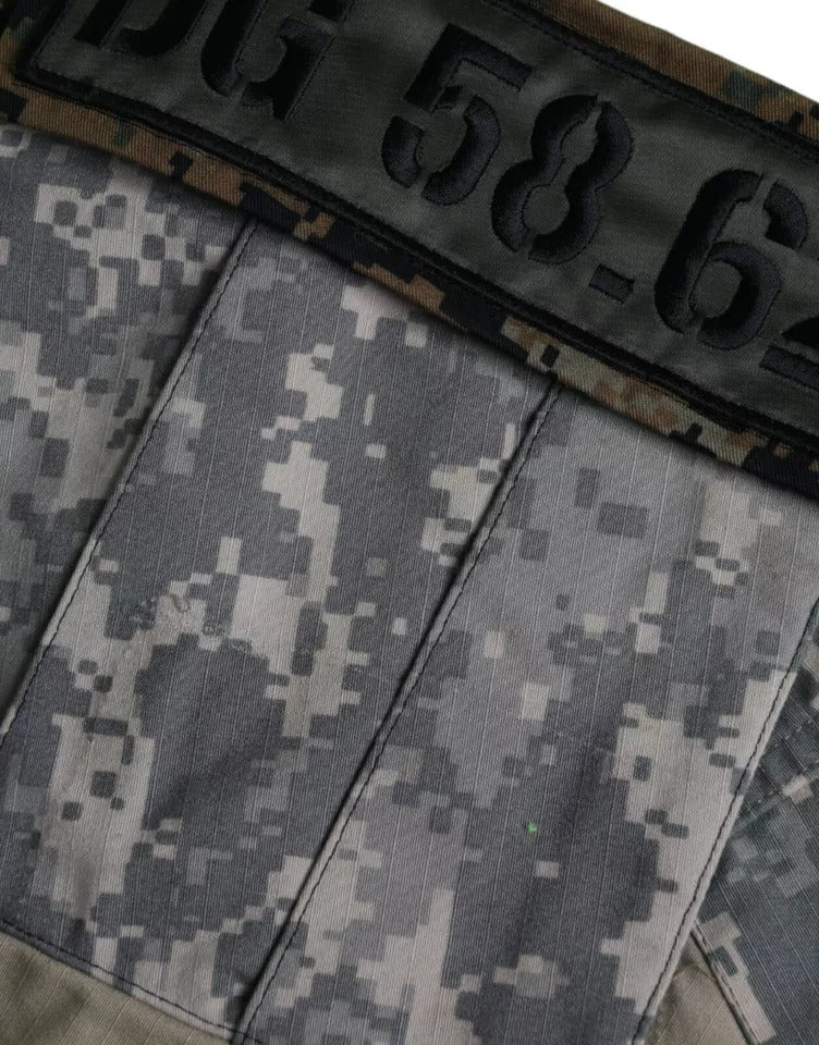 Dolce &amp; Gabbana Grüner Patchwork-Pullover mit Rundhalsausschnitt und Herz