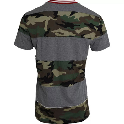 Dolce &amp; Gabbana Mehrfarbiges Camouflage-T-Shirt aus Baumwolle mit Rundhalsausschnitt für Herren