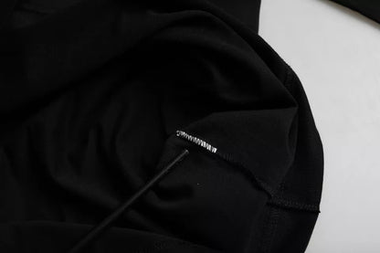 Dolce &amp; Gabbana – Schwarzes Baumwoll-T-Shirt mit Rundhalsausschnitt und Logoprägung