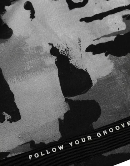 Dolce &amp; Gabbana – T-Shirt mit Rundhalsausschnitt und Camouflage-Muster in Schwarz und Weiß