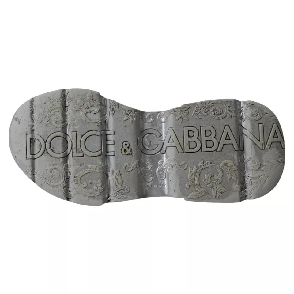 Dolce &amp; Gabbana Weiß Silber Daymaster Low Top Sneakers Schuhe