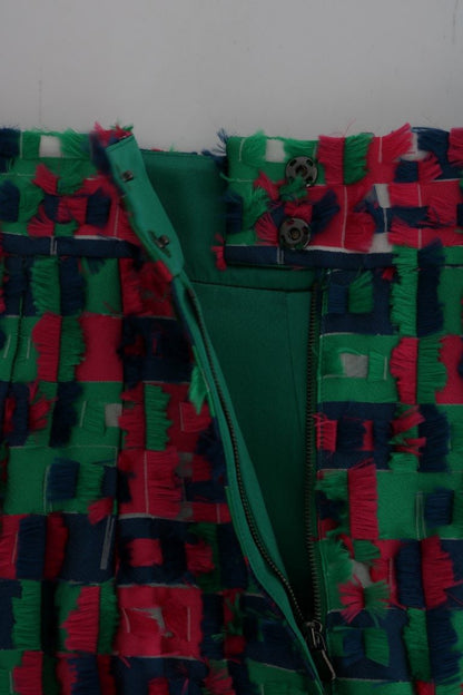 Dolce &amp; Gabbana Pink-Grüner Jacquard-Bleistiftrock