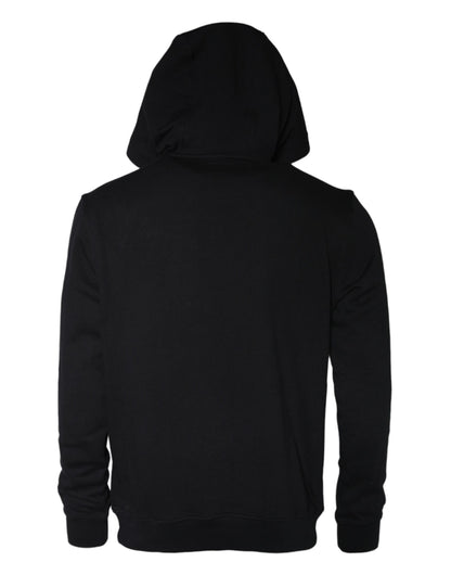 Versace Schwarzer Kapuzenpullover aus Baumwolle mit Medusa-Print