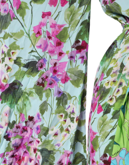 Dolce &amp; Gabbana Wickelkleid aus Stretch-Seide mit mehrfarbigem Blumenmuster