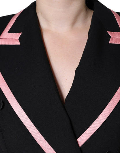 Dolce &amp; Gabbana Schwarzes ärmelloses Jumpsuit-Kleid aus Wollmischung