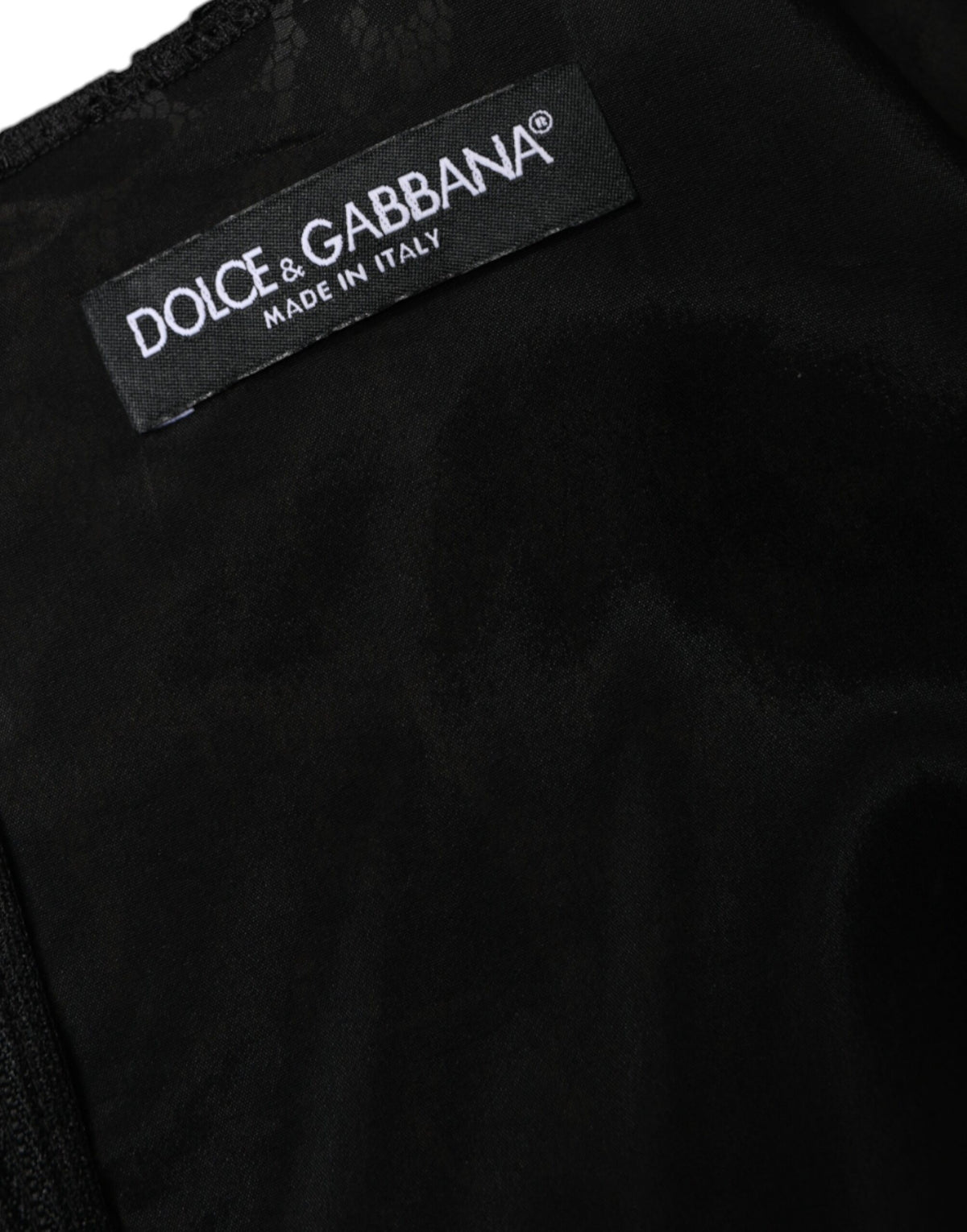Dolce &amp; Gabbana – Schwarzes, ärmelloses Minikleid aus floraler Spitze