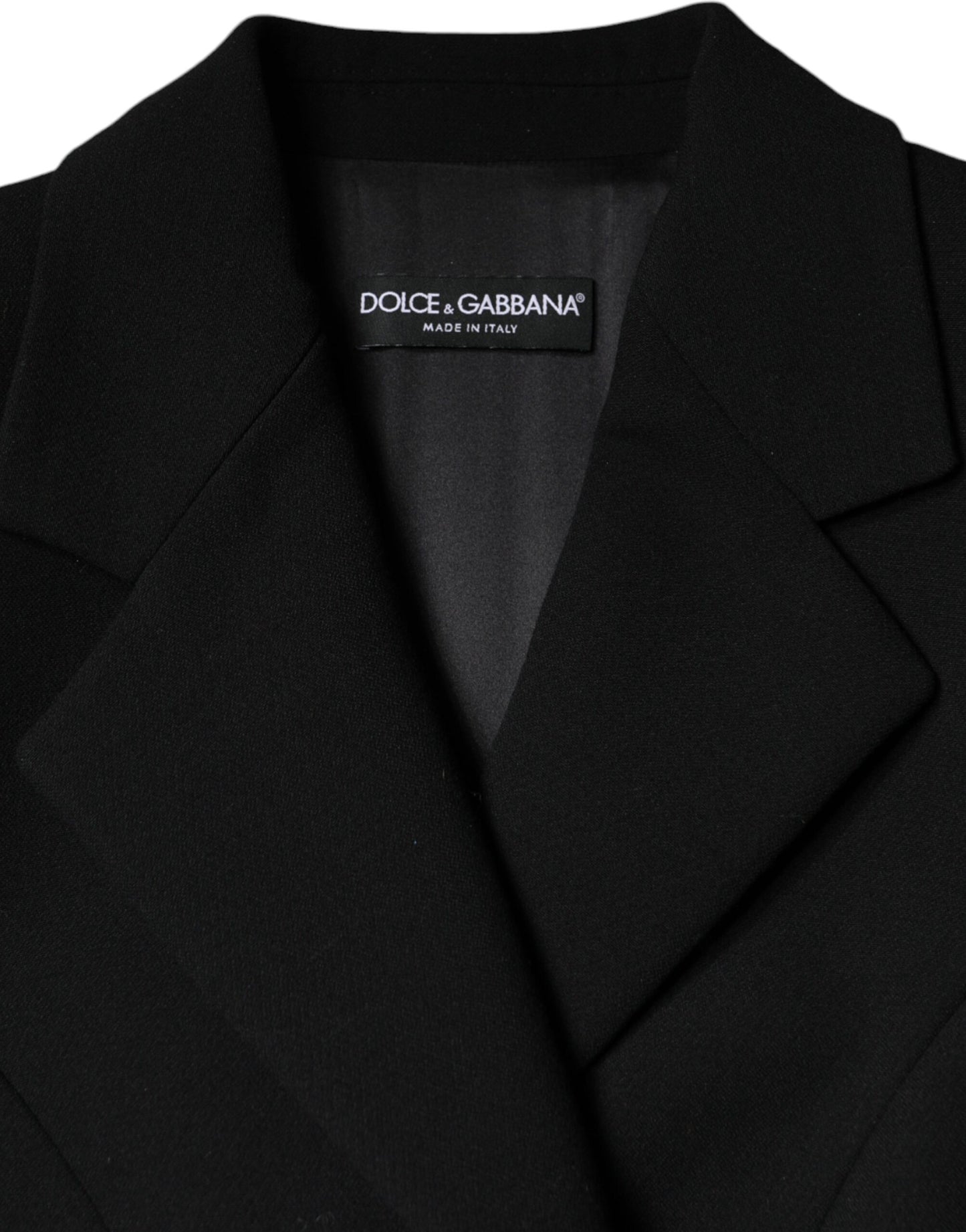 Dolce &amp; Gabbana – Schwarze, zweireihige Trenchcoat-Jacke