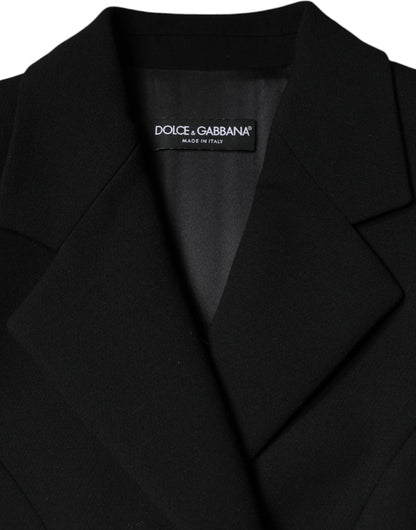 Dolce &amp; Gabbana – Schwarze, zweireihige Trenchcoat-Jacke