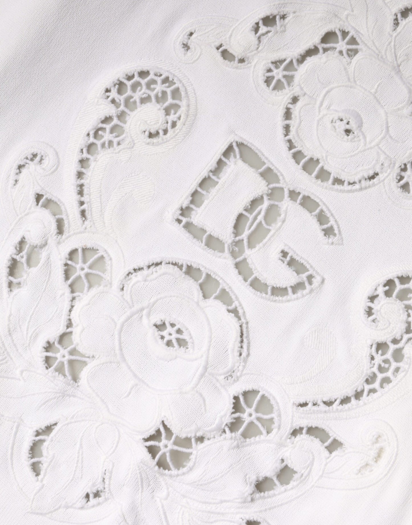 Dolce &amp; Gabbana – Strickjacke aus Viskose mit Blumenmuster und Cut-Outs in Weiß