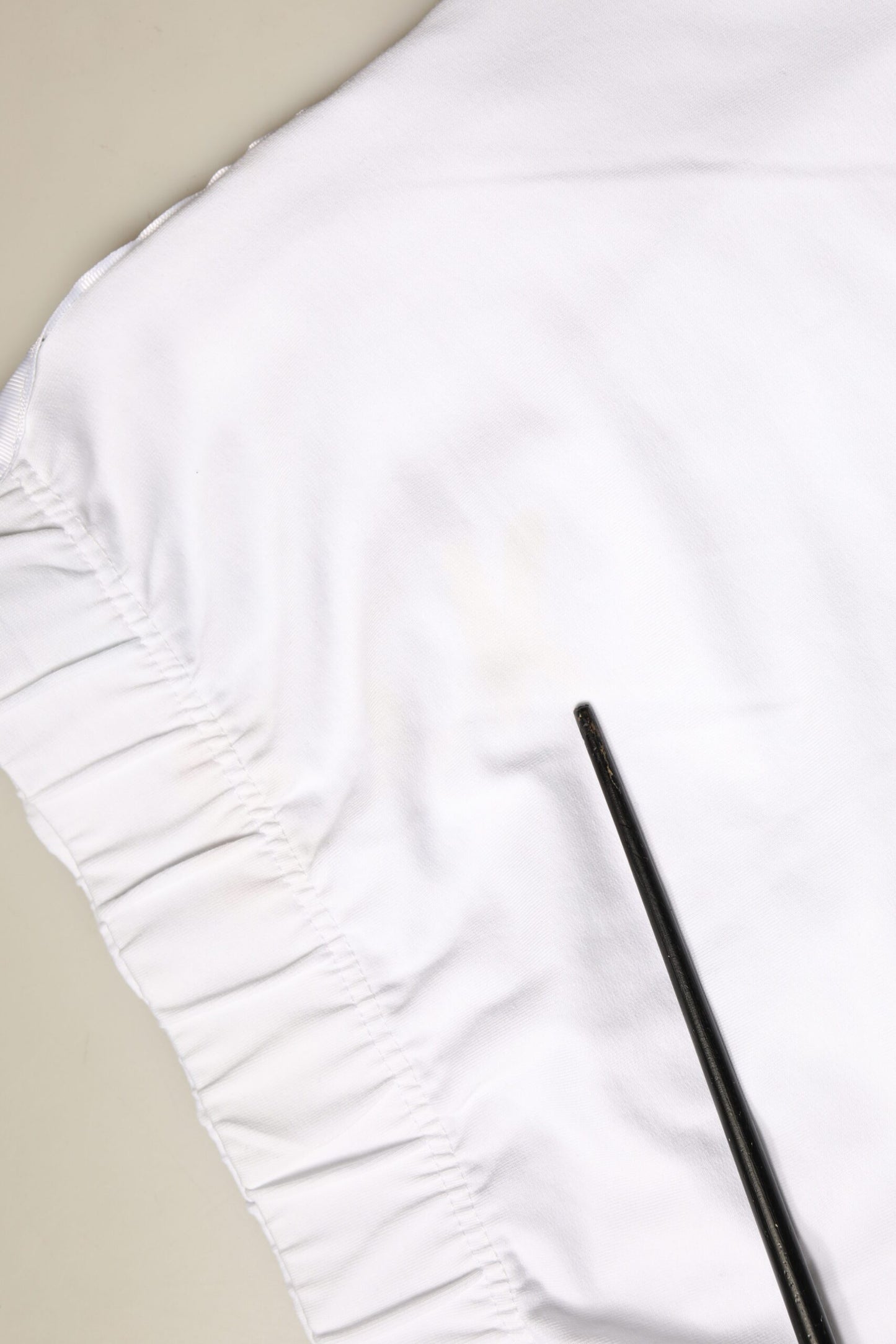 STK Weißer, knielanger Bleistiftrock aus Baumwollstretch mit hoher Taille