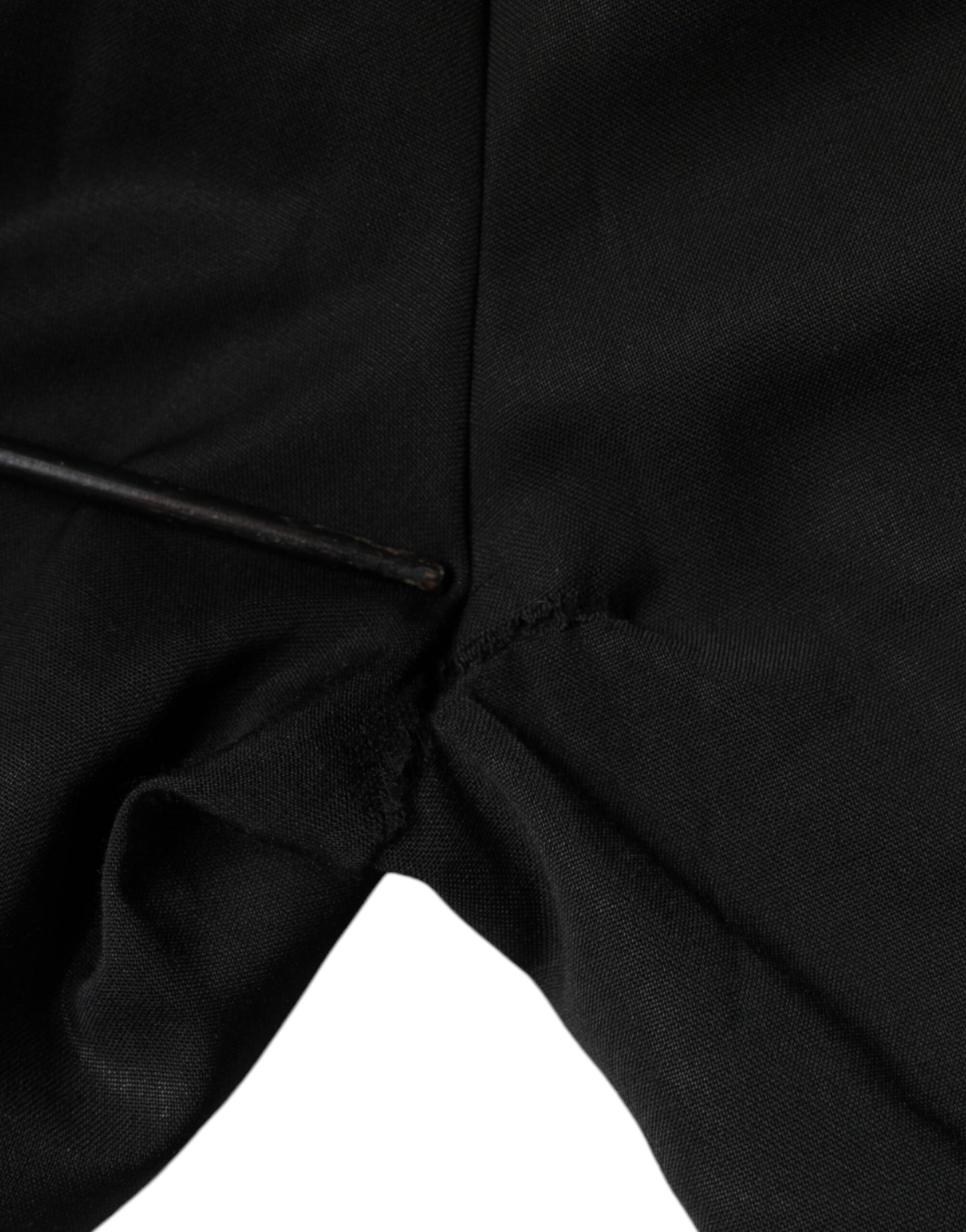 Dolce &amp; Gabbana – Schwarze, hoch taillierte, konisch zulaufende Hose aus Polyester
