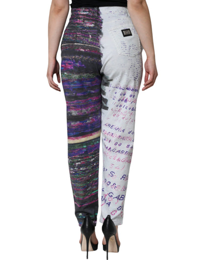 Dolce &amp; Gabbana Mehrfarbige Jeans mit hohem Bund aus Stretch-Baumwolle