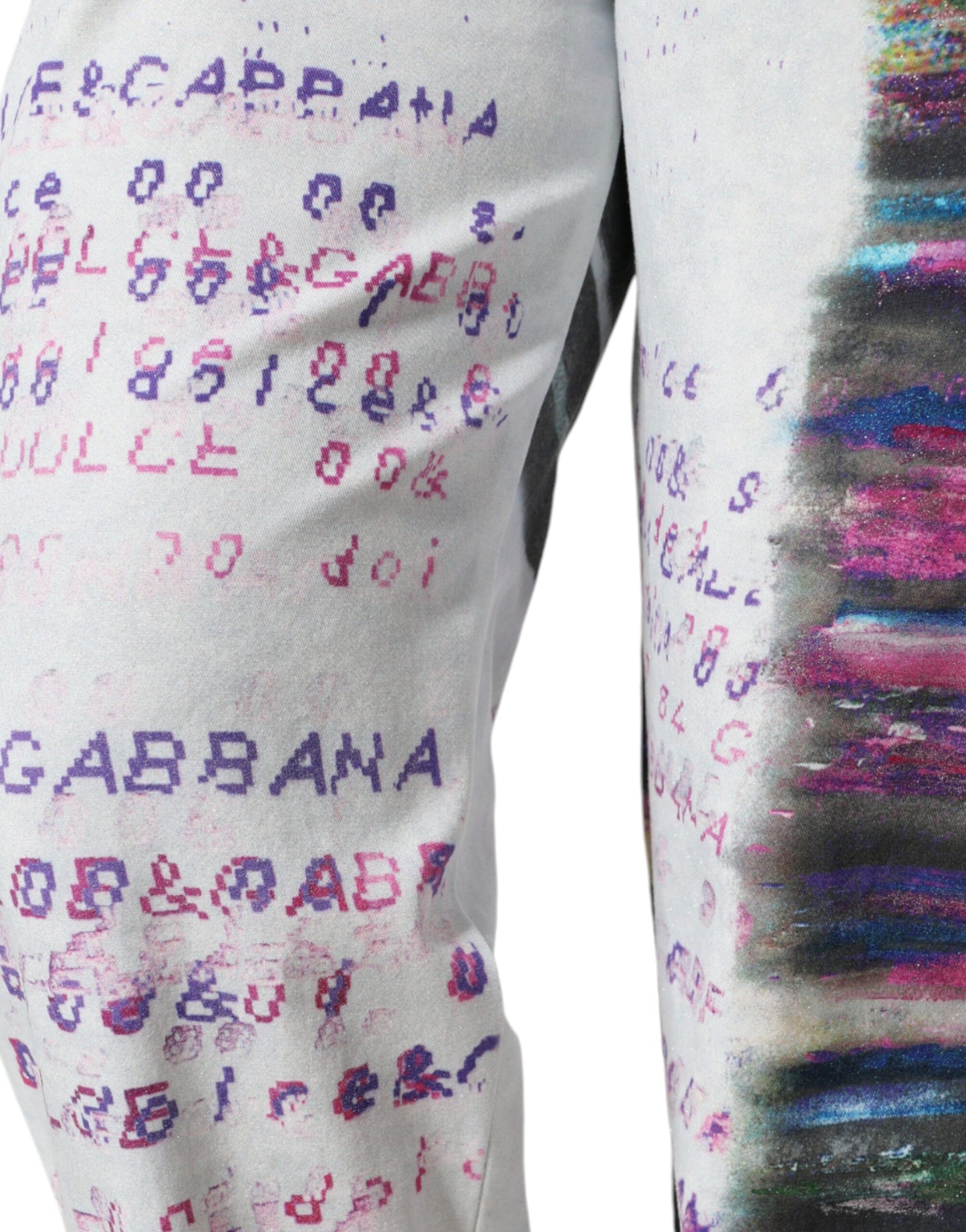 Dolce &amp; Gabbana Mehrfarbige Jeans mit hohem Bund aus Stretch-Baumwolle