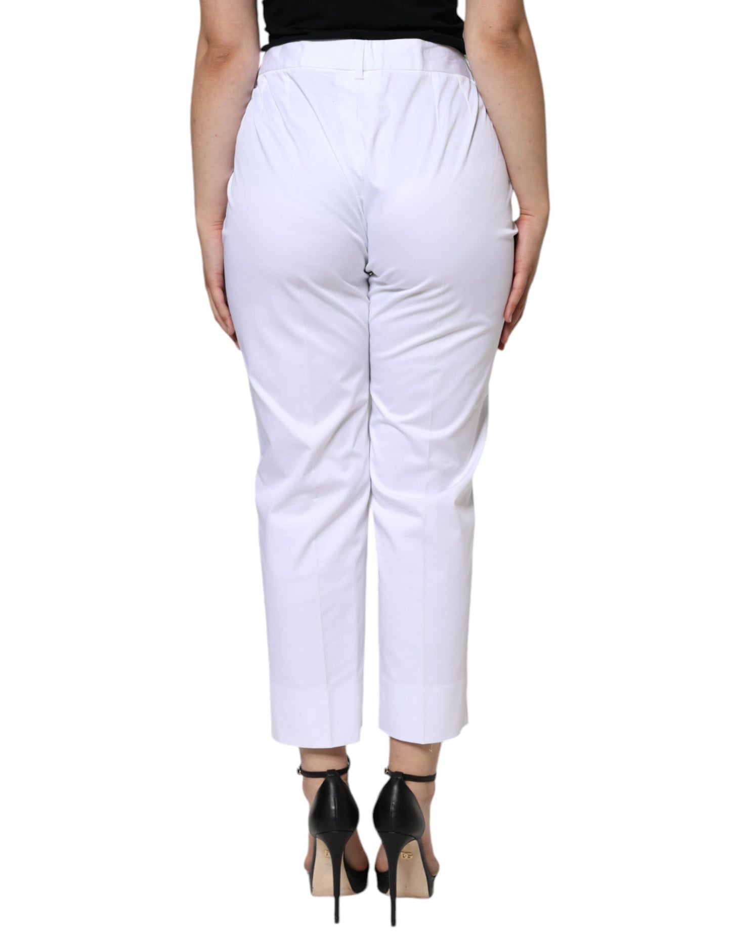 Dolce &amp; Gabbana – Weiße, konische Jeans aus Baumwolle mit mittlerer Taille