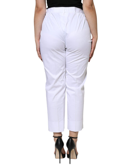 Dolce &amp; Gabbana – Weiße, konische Jeans aus Baumwolle mit mittlerer Taille