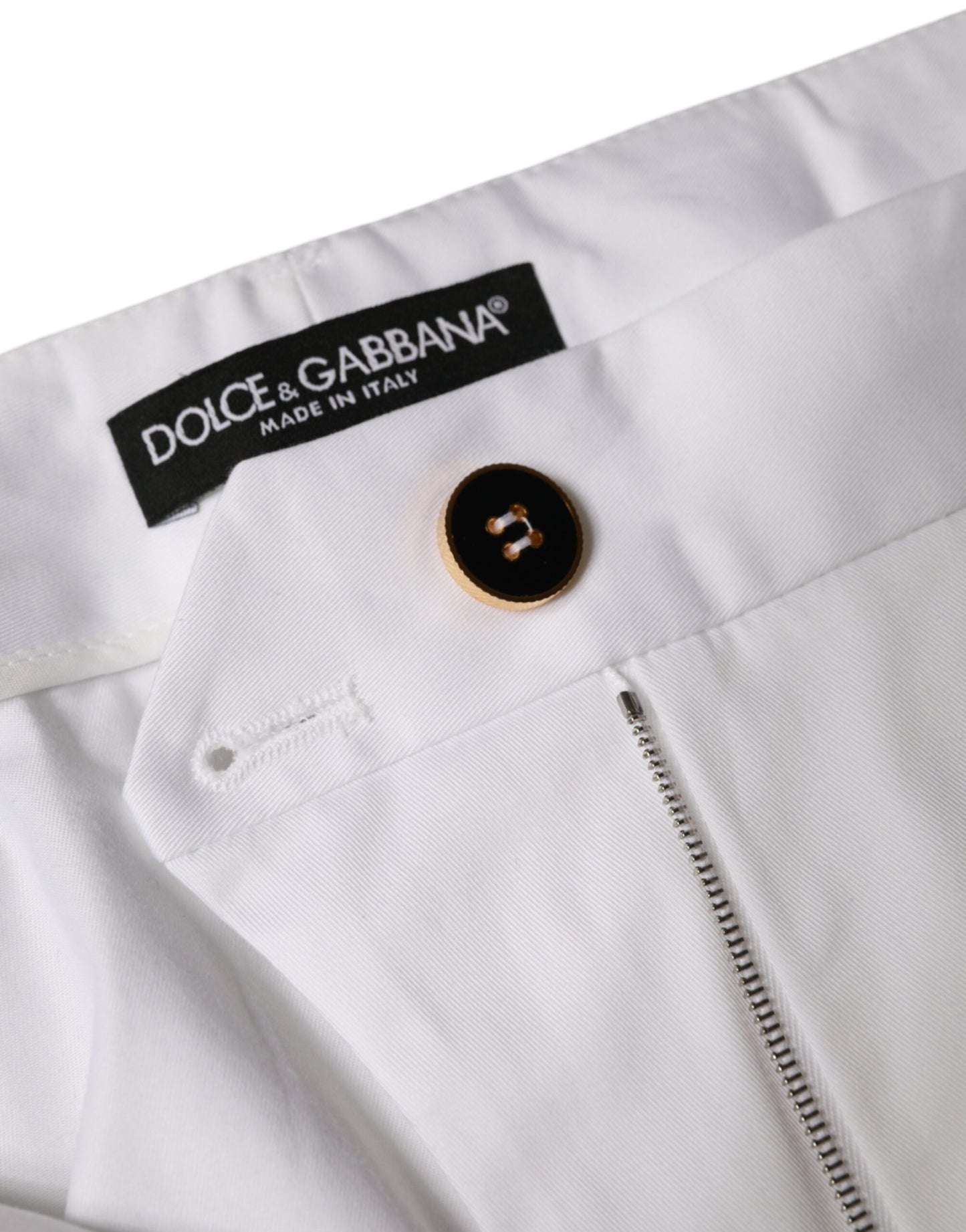 Dolce &amp; Gabbana – Weiße, konische Jeans aus Baumwolle mit mittlerer Taille