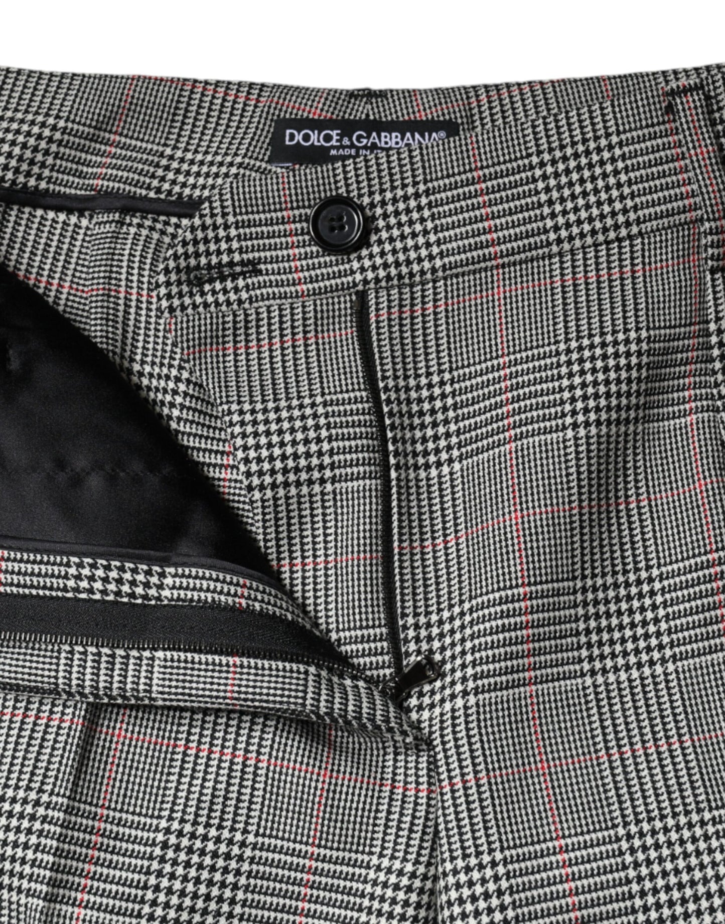 Dolce &amp; Gabbana Grau karierte Wolle mittlere Taille Frauen konische Hose