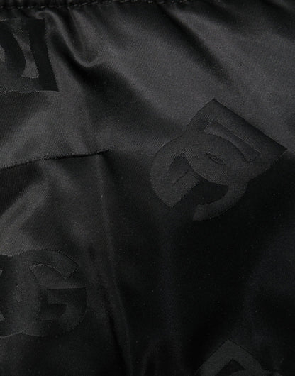 Dolce &amp; Gabbana – Schwarze, gesteppte Hose mit hoher Taille und weitem Bein für Damen