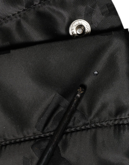 Dolce &amp; Gabbana – Schwarze, gesteppte Hose mit hoher Taille und weitem Bein für Damen