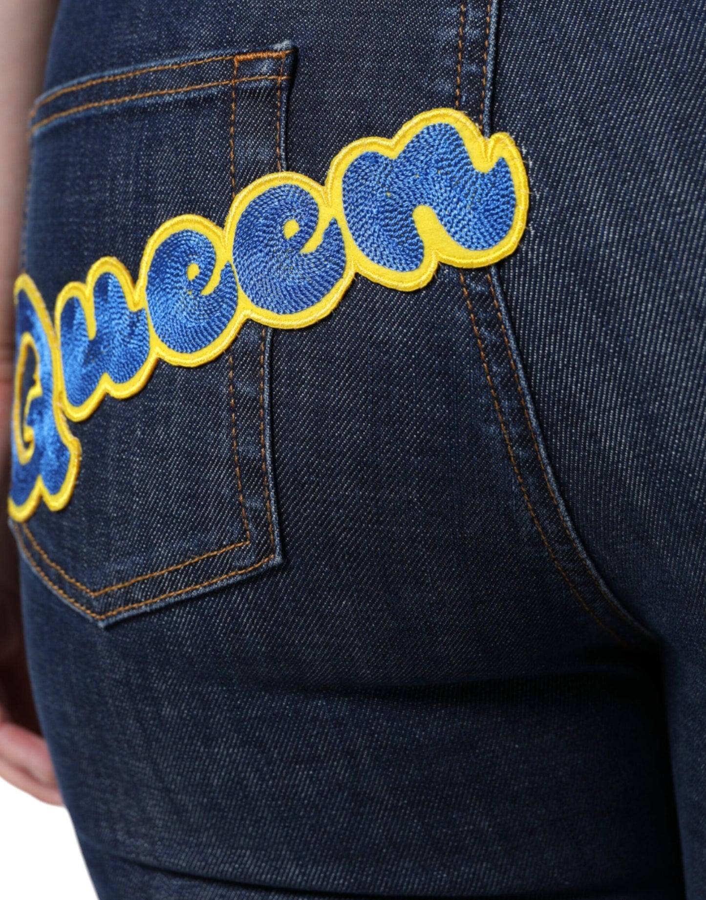 Dolce &amp; Gabbana Dunkelblaue QUEEN Skinny Jeans aus Baumwolle