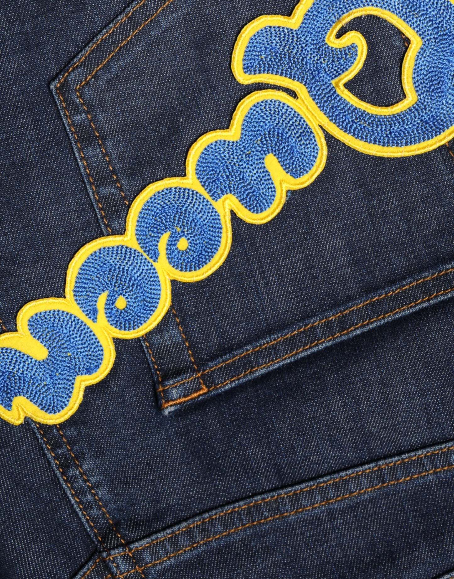 Dolce &amp; Gabbana Dunkelblaue QUEEN Skinny Jeans aus Baumwolle