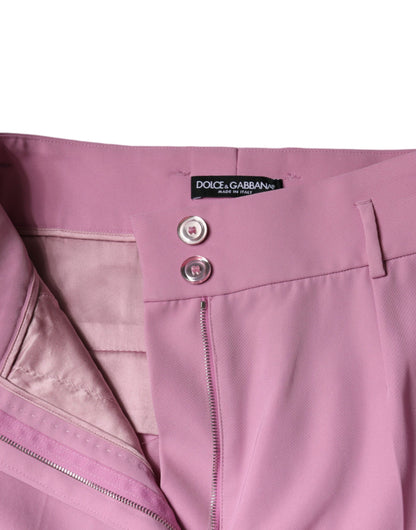 Dolce &amp; Gabbana – Hohe Taillen-Hosen aus Polyester in Rosa für Damen
