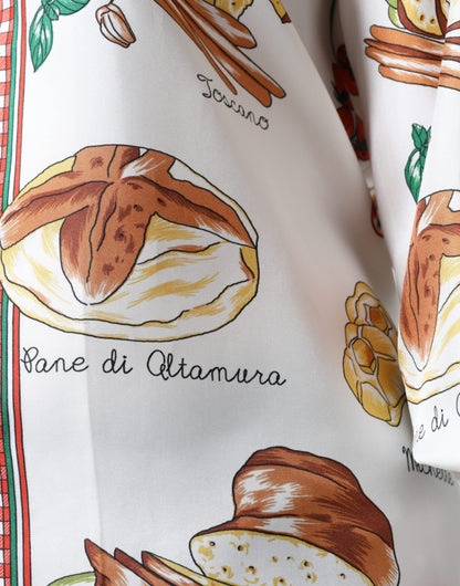 Dolce &amp; Gabbana – Blusenoberteil mit mehrfarbigem Brotdruck und Kragen